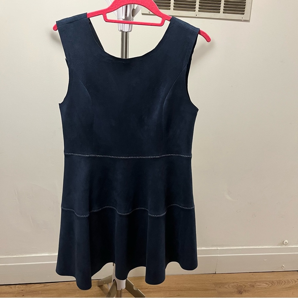 ILLA ILLA Navy Blue Faux Suede Dress size medium